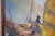 Textile 1960s Mid-Century Bamboo Framed Nautical Chinoiserie Painting For Sale - Image 7 of 12