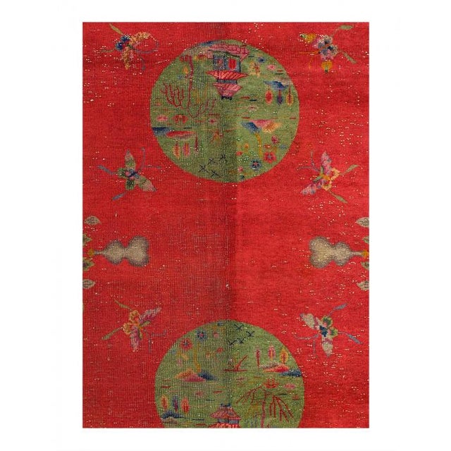 Chinese Deco Rug, Origin: China, Circa: Early 20th Century – Here is an exciting and appealing antique Oriental carpet –...