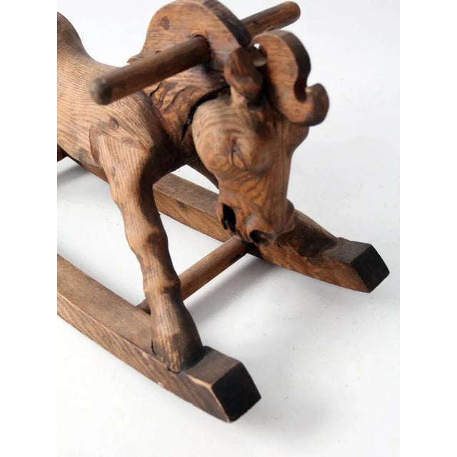Early 20th Century Vintage Hand-Carved Wooden Horse For Sale - Image 5 of 13