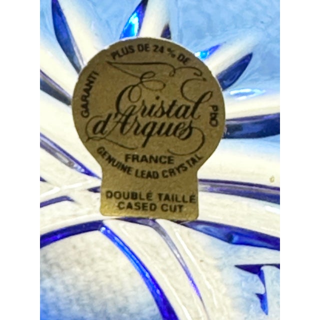 Traditional Vintage Blue Cut to Clear Lead Crystal Salt Cellars-Set of 4 For Sale - Image 3 of 6