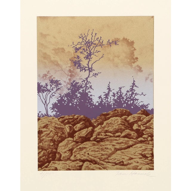 Modern Ian Hornak, Forest Cliff (Brown), Serigraph For Sale - Image 3 of 3