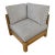 Vintage Oak Corner Lounge Chair With New Upholstered Cushions For Sale