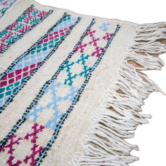 Textile Kilim Bath Rug, Small Moroccan Rug Bathroom Mat, Handmade Gift 2x3.3 Ft For Sale - Image 7 of 11
