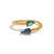 Emerald Sapphire & Emerald Teardrop Glow Gold Adjustable Ring, Size 8 For Sale - Image 8 of 8