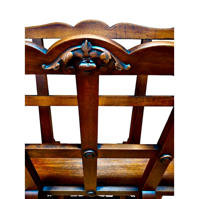 Chestnut Antique Renaissance Revival Flexible Folio Stand on Casters For Sale - Image 8 of 14
