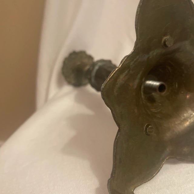 Antique Metal Candle Holder For Sale - Image 4 of 5