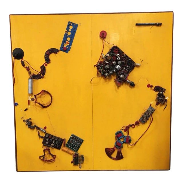 1980s Abstract "Radio Tronics" Artography Large Mixed Media Sculpture by Pasqual Bettio For Sale