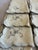 Mid-Century Modern Vintage Ivory Cotton Napkins With Gray Floral Embroidery, Set of 8 For Sale - Image 3 of 8