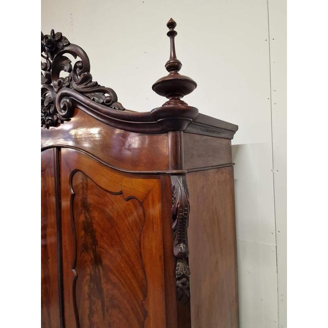 Biedermeier Style Linen Cabinet in Mahogany For Sale - Image 3 of 8