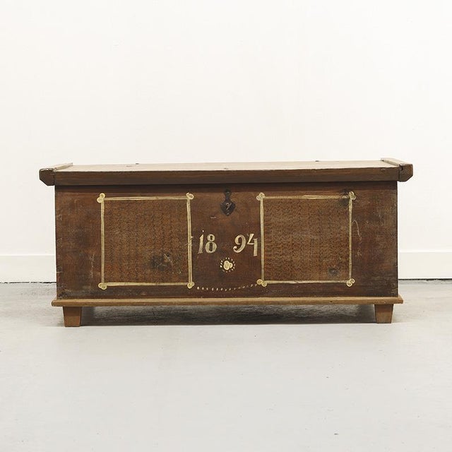 Painted Bridal Chest, 1894 For Sale - Image 10 of 13