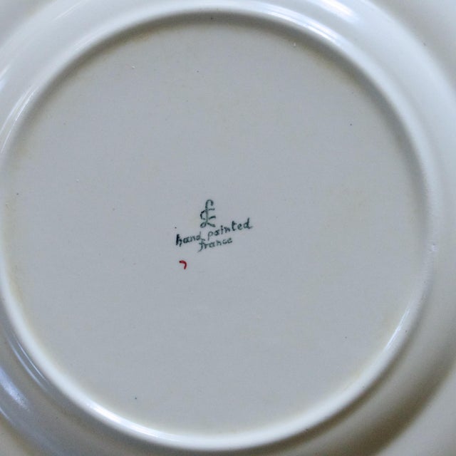 Large French Hand-Painted Plates from Longchamp, 1950, Set of 10 For Sale - Image 3 of 9