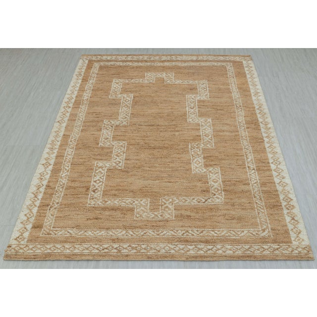 10x14Ft. Natural Brown Cream Jute Taureg Inspired Soumek Jute Hand Woven Rug For Sale - Image 12 of 12