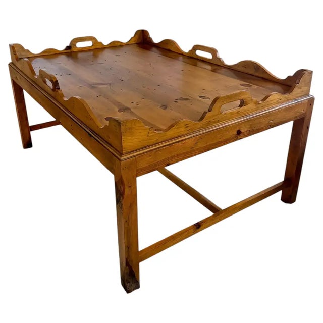 Ralph Lauren Home Tray Top Coffee Table Western Santa Fe Ranch Rustic Wood Large For Sale - Image 9 of 18