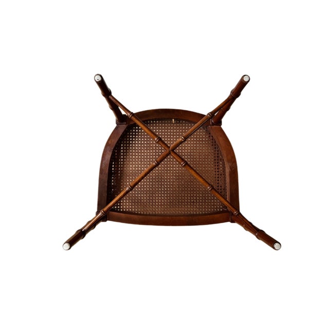 1940s Faux Bamboo and Cane Regency Chairs, Pair For Sale In Chicago - Image 6 of 7