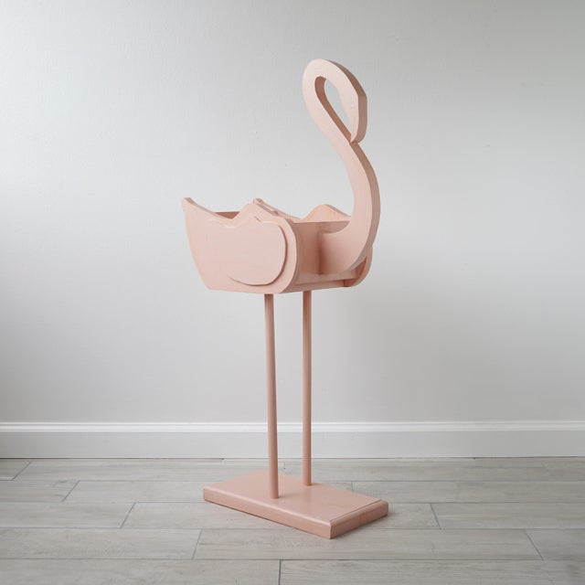 Vintage Artist Studio Handmade Wood Flamingo Planter For Sale - Image 11 of 16
