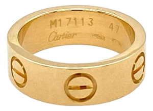 Cartier Love 18k Yellow Gold Band Ring w/Cert Size 4