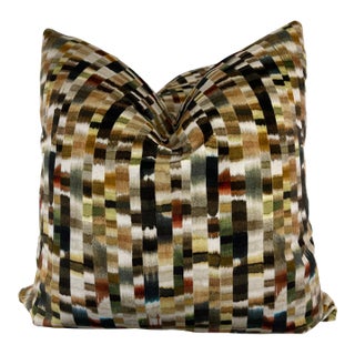 Kravet "Saturn Velvet" in Bronze/Pewter 22" Pillows-A Pair For Sale