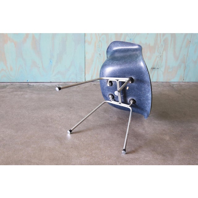 Set of 4 Navy Blue Fiberglass Eames Shell Armchairs for Herman MIller C. 1960s For Sale - Image 15 of 16