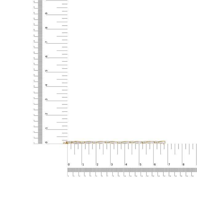 14K Yellow Gold Princess and Baguette Cut Diamond Beaded Bracelet (3.00 cttw, H-I Color, SI1-SI2 Clarity) For Sale In New York - Image 6 of 6