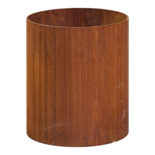 Jens Risom Mid Century Walnut Waste Basket For Sale