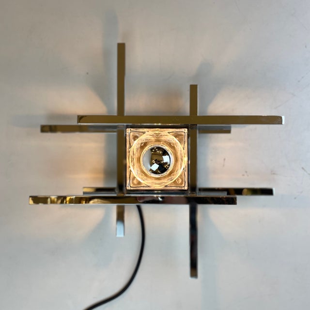 Cubic Wall Lamp attributed to Gaetano Sciolari, 1970s For Sale - Image 18 of 18