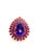 Bochic “Orient” Vintage Natural Ruby & Amethyst Ring Set In 18 K Gold & Silver Natural Center Ruby 14.00 Carat Natural...