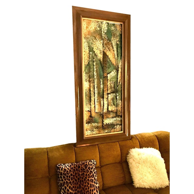 Mid-Century Modern Original Signed 1950s Mid Century Abstract Expressionist Painting, Framed For Sale - Image 3 of 10