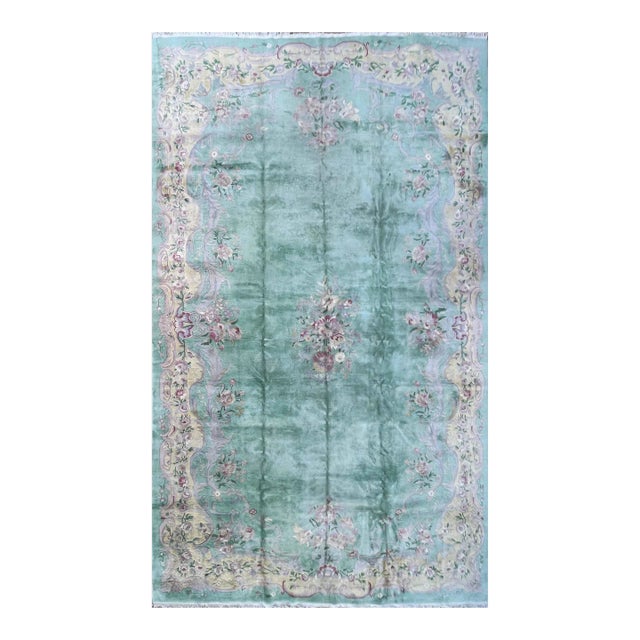 Mid 20th Century Vintage/Antique Art Deco Chinese Oriental Carpet Over Size 11'8 X 19'8" For Sale