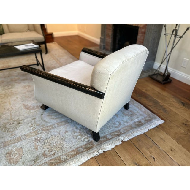 Pair of 19th Century English Raised Chinoiserie Sofa Chairs For Sale - Image 4 of 5