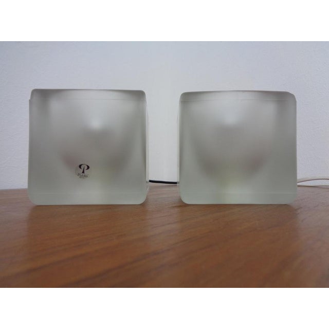 Glass Cube Table Lamps from Peill & Putzler, 1970s, Set of 2 For Sale - Image 11 of 18