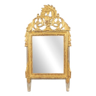 Louis XVI Wedding Mirror in Gilded and Carved Wood, 1780 For Sale