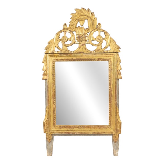 Louis XVI Wedding Mirror in Gilded and Carved Wood, 1780 For Sale
