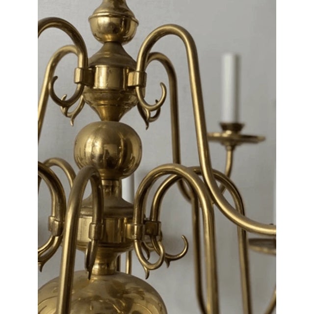Baroque Antique Dutch Baroque Style Brass 12 Light Chandelier For Sale - Image 3 of 5