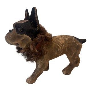 Early 20th Century French Paper Mâché French Bulldog Figure For Sale