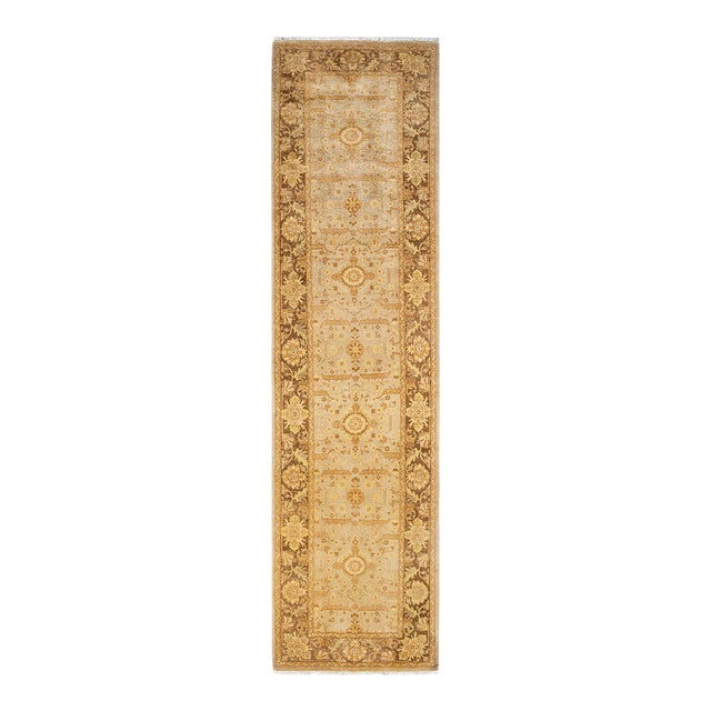 Eclectic, One-of-a-Kind Hand-Knotted Runner Rug - Ivory, 3' 0" x 11' 10" For Sale