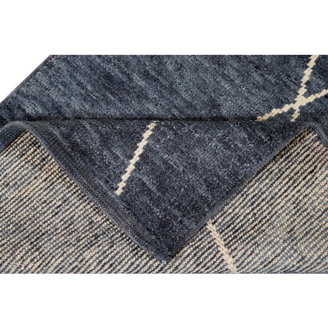 Tribal 21st Century Modern Moroccan Style Wool Runner Rug 3 X 14 For Sale - Image 3 of 13