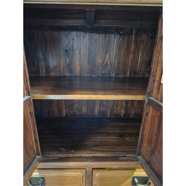 Chinese 19th-Century Chinese Elmwood Kitchen Cabinet For Sale - Image 3 of 12