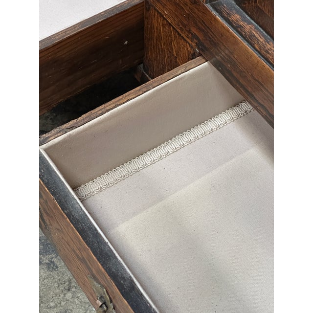 18th C English Oak Mule Chest George III Blanket Chest Paneled 54.5” For Sale - Image 13 of 18