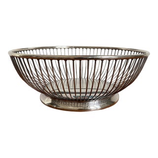Late 20th Century Silverplated Wire Bread Basket For Sale