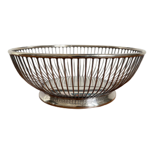 Late 20th Century Silverplated Wire Bread Basket