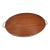 Circa 1950s Dutch Teak & Pewter Oval Cocktail Tray For Sale