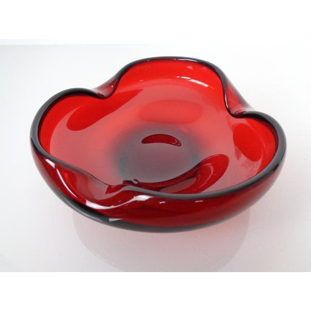 Red Sommerso Murano Glass Bowl or Ashtray, Italy, 1960s For Sale - Image 6 of 18