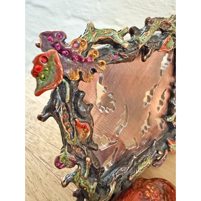 Metal Jay Strongwater Bejeweled & Enameled Picture Frame With Swarovski Crystals For Sale - Image 7 of 11