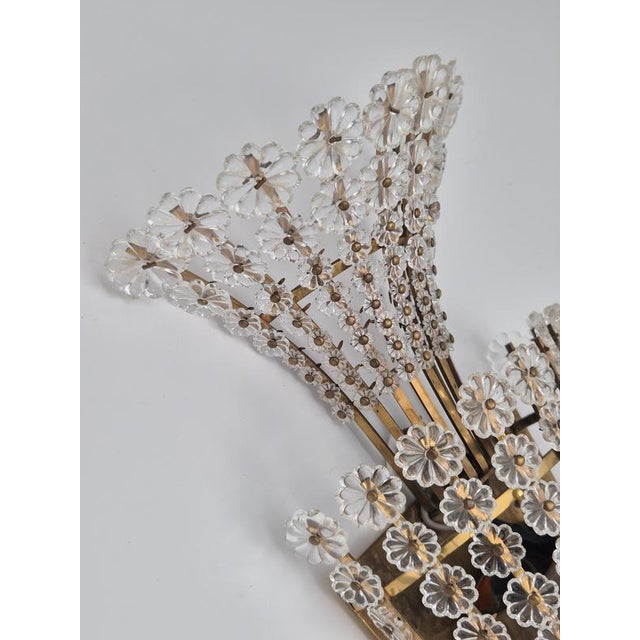 Swedish Modern Wall Light in Brass with Flower Decor, 1950s For Sale - Image 3 of 15