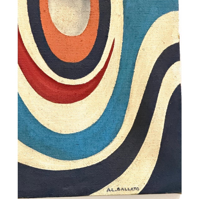 Large Mid Century abstract Oil on Burlap Alexander Calder School, Circa 1950s For Sale - Image 12 of 18