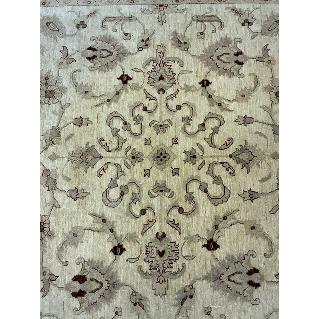 Hand-Knotted Ivory and Rust Oushak-Style Area Rug For Sale - Image 4 of 11