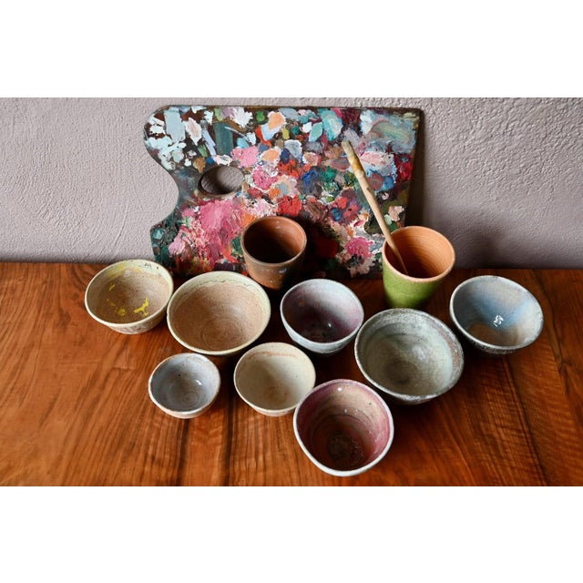 Ceramic Vintage Primitive Brutalist Stoneware Bowls, 1970s, Set of 10 For Sale - Image 7 of 13