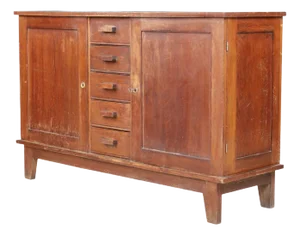 Patinated Oak Sideboard by René Gabriel, France, 1940s