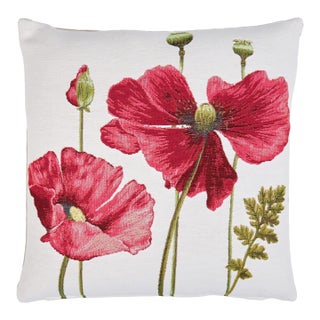 Wild Poppies I Tapestry Cushion With Feather Filler - 46 X 46cm For Sale