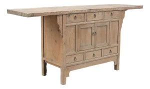 Antique Chinese Bleached Elm Cabinet